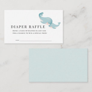 Whales Blue Baby shower Luier Raffle Ticket Informatiekaartje