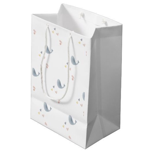 Whales & Hearts Gift Bag Medium Cadeauzakje (Achterkant Gekanteld)