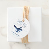 Whales Nautical under the Zee Baby shower Cadeft L Bedankjes Labels (In situ)