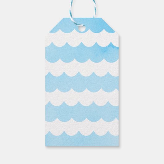 Whales Nautical under the Zee Baby shower Cadeft L Cadeaulabel (Achterkant)