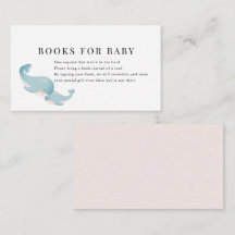 Whales Pink Baby shower Book Request