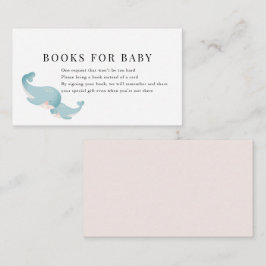 Whales Pink Baby shower Book Request Informatiekaartje