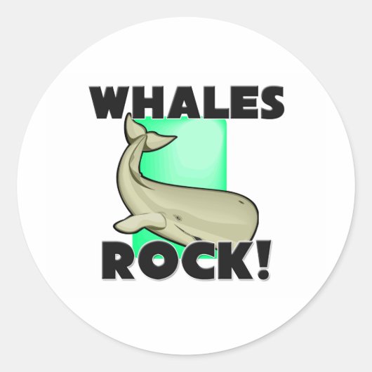 Whales Rock Ronde Sticker (Voorkant)
