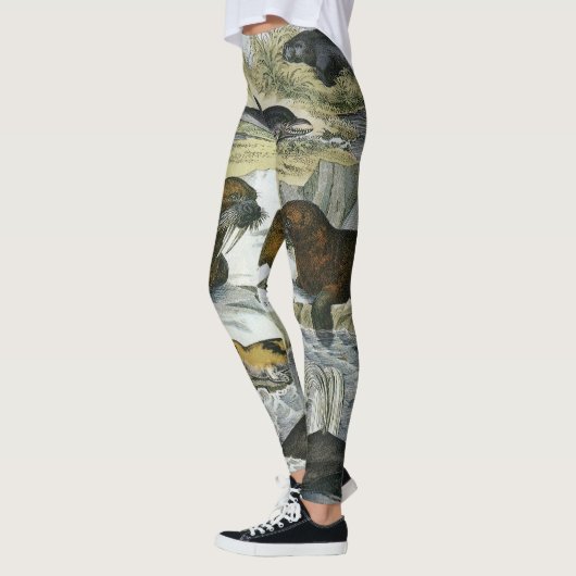 Whales, Seals and Walruses, Vintage Marine Animals Leggings (Links)