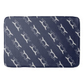 Whales Tail Pattern Navy and Grey Badmat (Voorkant)
