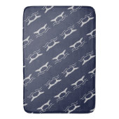 Whales Tail Pattern Navy and Grey Badmat (Voorkant Verticaal)