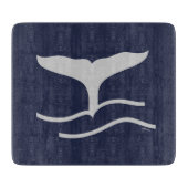 Whales Tail Pattern Navy and Grey Snijplank (Voorkant)