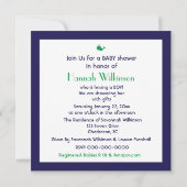 Whales Tale & Wavy Navy & Green Invitation Kaart (Achterkant)