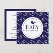 Whales Tale & Wavy Navy Invitation Kaart (Voorkant / Achterkant)