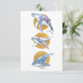Whales Trio Fly Float en Dream Bedankkaart (Staand voorkant)