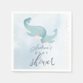 Whales Waterverf Blue Boy Baby shower Servet (Voorkant)