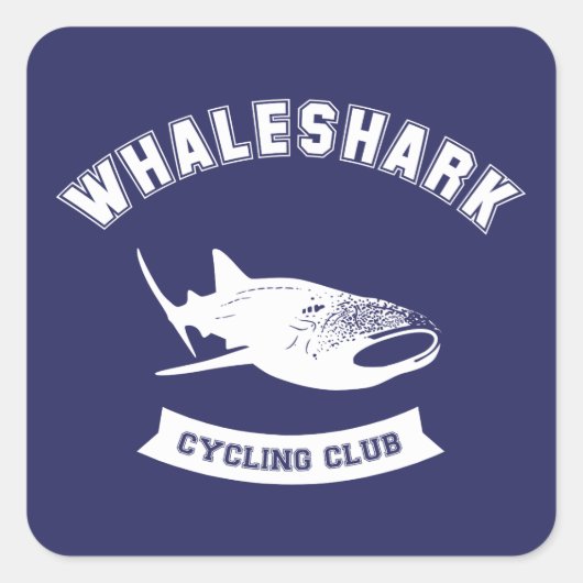 Whaleshark Cycling Club Vierkante Sticker (Voorkant)