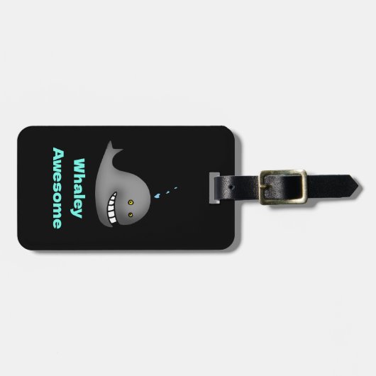 Whaley Awesome Funny Whale Pun Design Bagagelabel (Voorkant horizontaal)