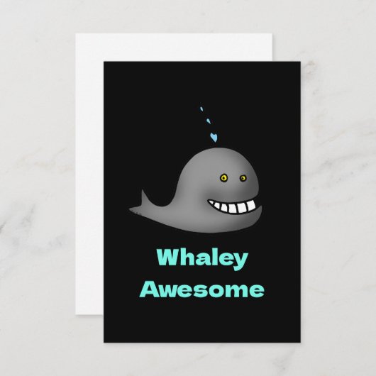Whaley Awesome Funny Whale Pun Design Bedankkaart (Voorkant / Achterkant)