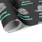 Whaley Awesome Funny Whale Pun Design Cadeaupapier (Rol Hoek)