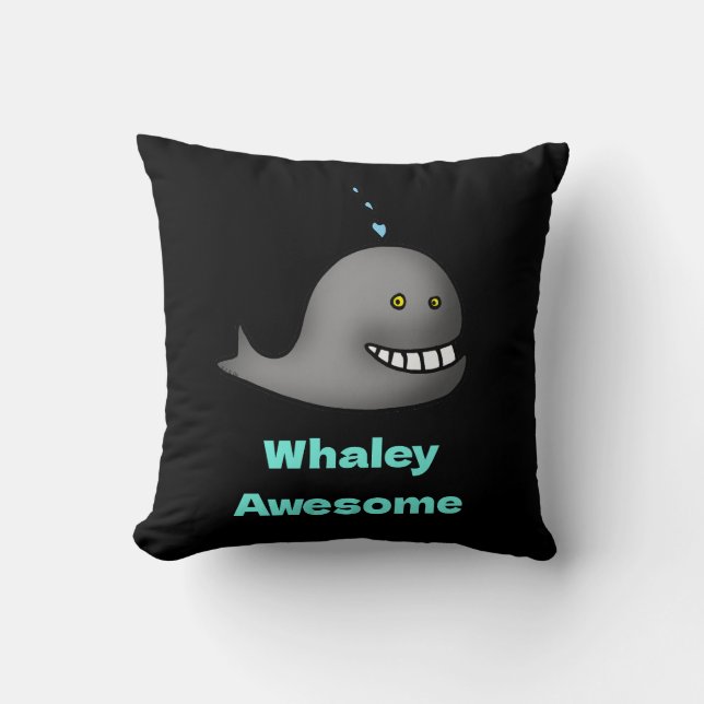 Whaley Awesome Funny Whale Pun Design Kussen (Voorkant)