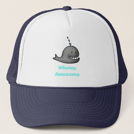 Whaley Awesome Funny Whale Pun Design Trucker Pet (Voorkant)