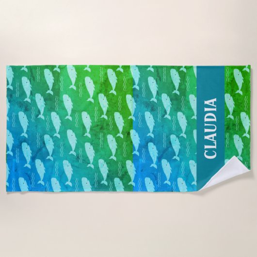 Whaley Cool Beach Handdoek – Custom Name Edition! (Voorkant)