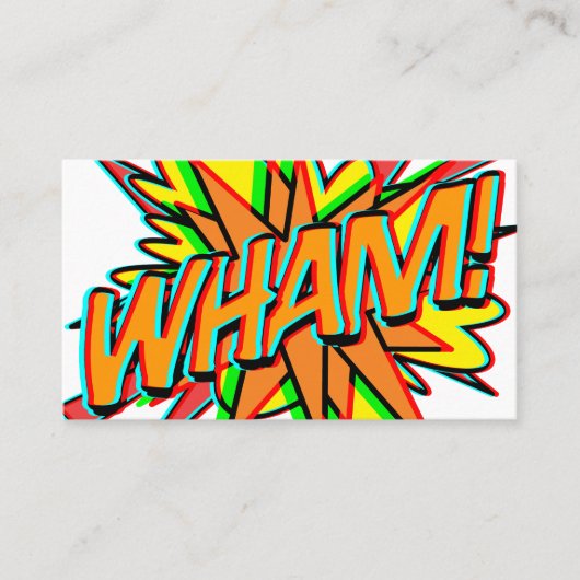 WHAM 3D Leuke Retro Stripboek Visitekaartje (Voorkant)