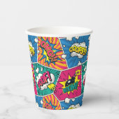 Wham! Bam! - Retro Comic Explosions Pop Art Papieren Bekers (Voorkant)