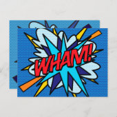 WHAM BANG Fun Retro Comic Book Pop Art Briefkaart (Voorkant / Achterkant)