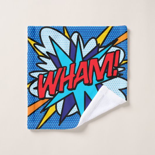 WHAM BANG KAPOW Fun Retro Comic Book Pop Art Bad Handdoek (Wasdoekje)