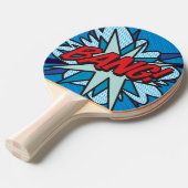 WHAM BANG Leuk Retro Stripboek Pop Art Tafeltennisbatje (Voorkant Gekanteld)