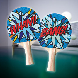 WHAM BANG Leuk Retro Stripboek Pop Art Tafeltennisbatje