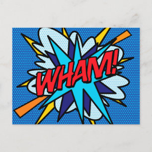 WHAM BANG Leuke Retro Strip Pop Art Briefkaart