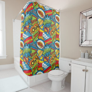 Wham Boom Crash! Shower Curtain Douchegordijn