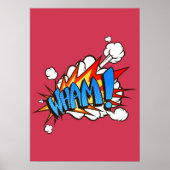 Wham Comic Book Funny Sound Effects Poster (Voorkant)