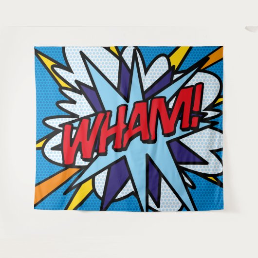 WHAM Cool Comic Book Pop Art Typografie Wandkleed (Voorkant (horizontaal))