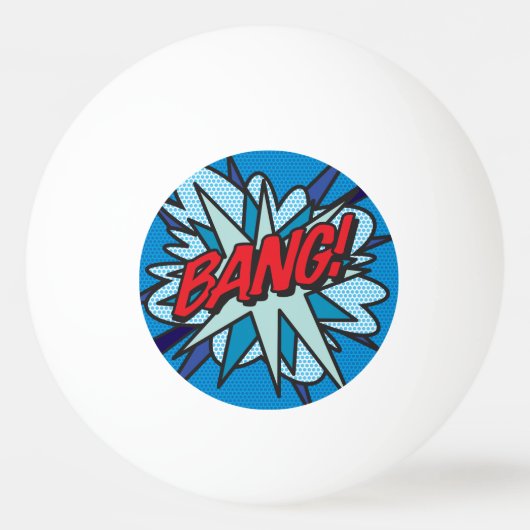WHAM Fun Comic Book Cool Modern Pingpongbal (Achterkant)