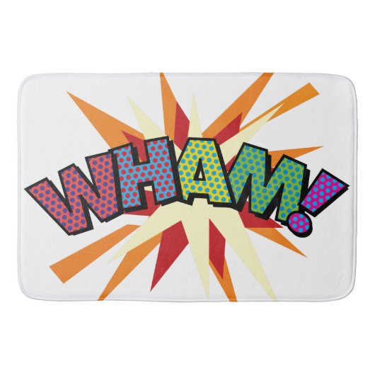 WHAM Fun Retro Comic Book Pop Art Badmat (Voorkant)