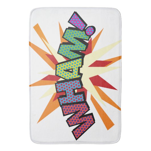 WHAM Fun Retro Comic Book Pop Art Badmat (Voorkant Verticaal)