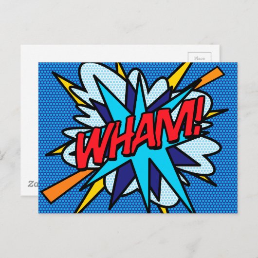 WHAM Fun Retro Comic Book Pop Art Briefkaart (Voorkant / Achterkant)