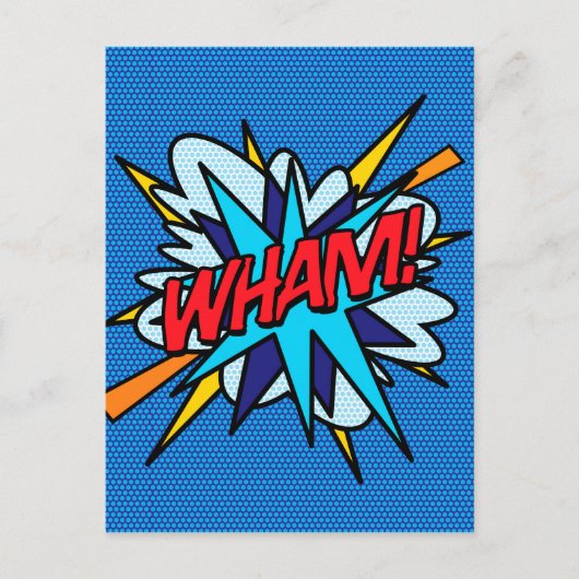 WHAM Fun Retro Comic Book Pop Art Briefkaart (Voorkant)