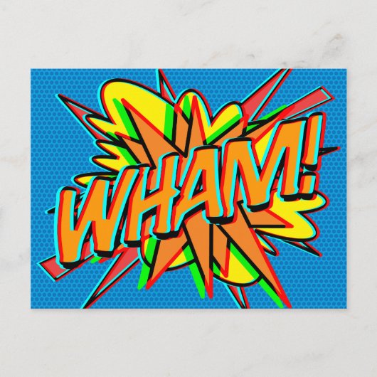 WHAM Fun Retro Comic Book Pop Art Briefkaart (Voorkant)