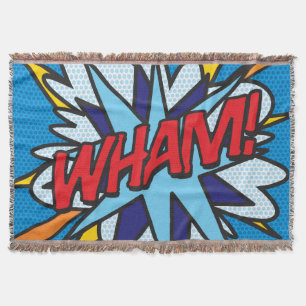 WHAM Fun Retro Comic Book Pop Art Deken