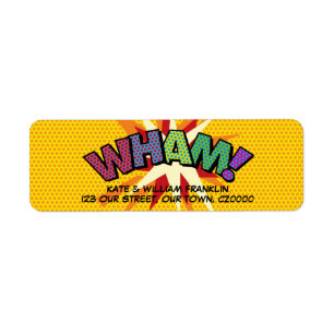 WHAM Fun Retro Comic Book Pop Art Etiket