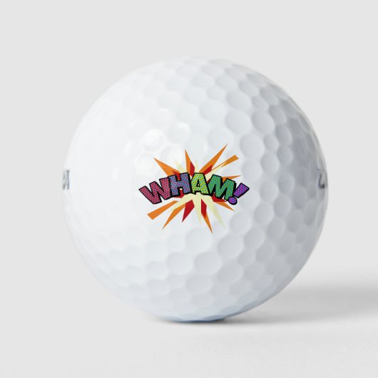 WHAM Fun Retro Comic Book Pop Art Golfballen (Voorkant)
