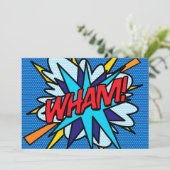 WHAM Fun Retro Comic Book Pop Art Kaart (Staand voorkant)