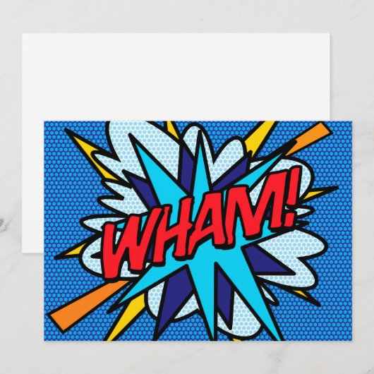 WHAM Fun Retro Comic Book Pop Art Kaart (Voorkant / Achterkant)