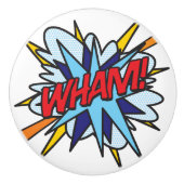 WHAM Fun Retro Comic Book Pop Art Keramische Knop (Voorkant)