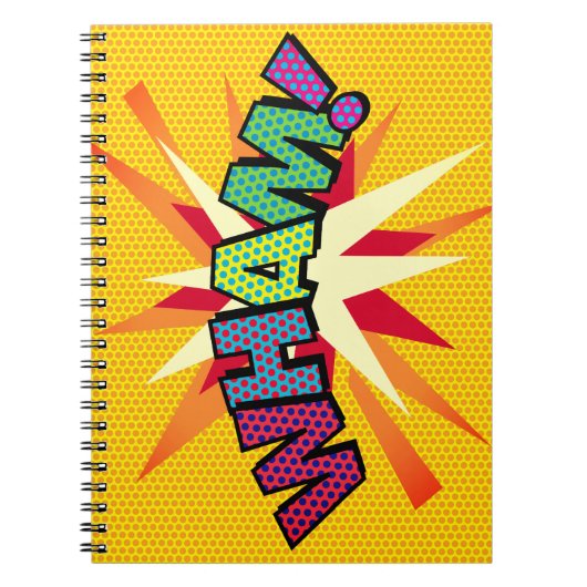 WHAM Fun Retro Comic Book Pop Art Notitieboek (Voorkant)