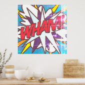WHAM Fun Retro Comic Book Pop Art Poster (Keuken)