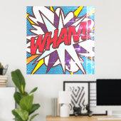WHAM Fun Retro Comic Book Pop Art Poster (Thuiskantoor)