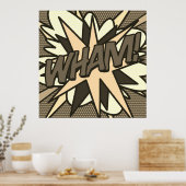 WHAM Fun Retro Comic Book Pop Art Poster (Keuken)