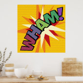 WHAM Fun Retro Comic Book Pop Art Poster (Keuken)