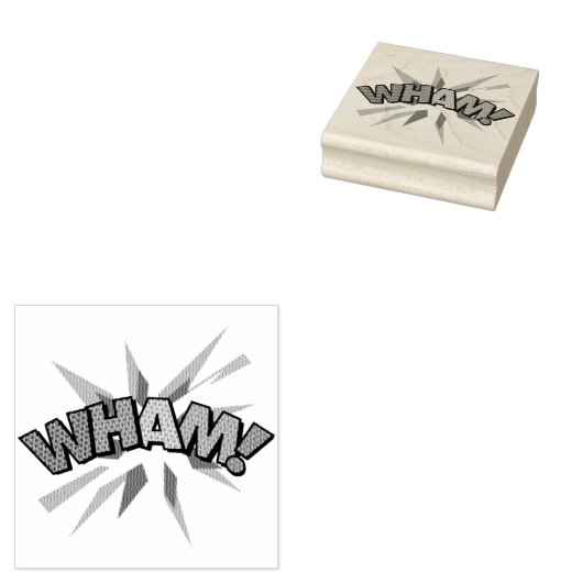WHAM Fun Retro Comic Book Pop Art Rubberstempel (Gestempeld)